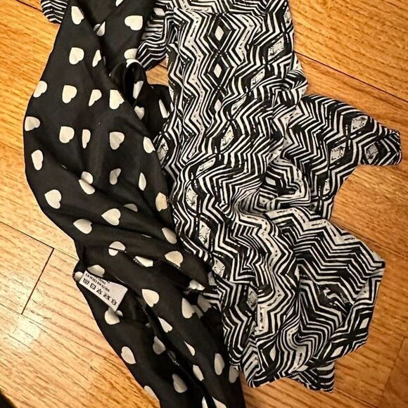 Black and White Satin Fashion Scarf Bundle - Picture 1 of 4